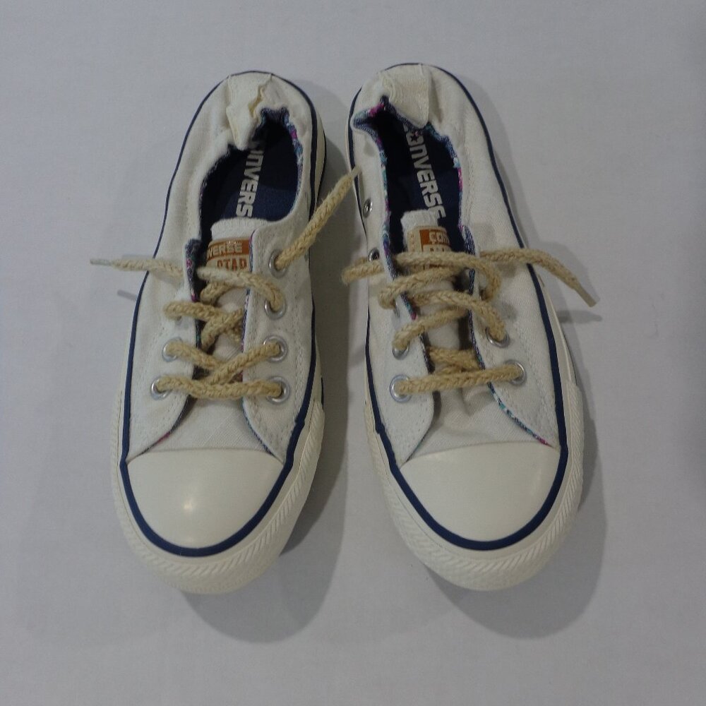 Converse All Star White Shoreline Rope Laces Slip On Women Size 5.5